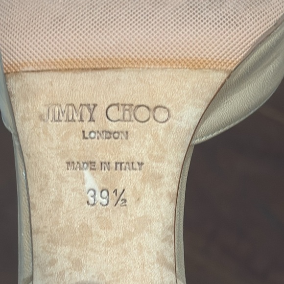 Jimmy Choo Tan Peep Toe Heels Size 39.5/9.5 - Picture 7 of 7